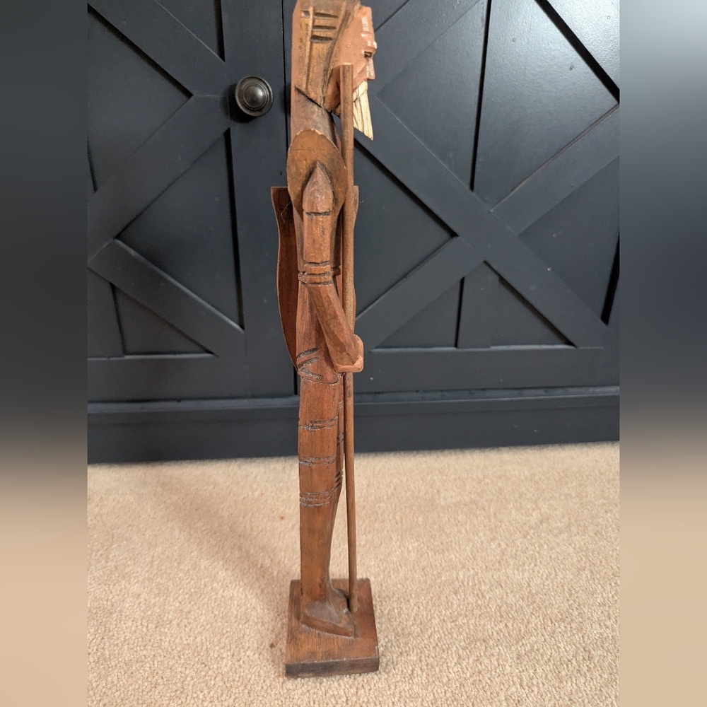 Vintage Hand Carved Wooden Don Quixote Statue 16" - Picture 5 of 6